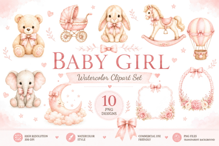 Baby Girl Clipart Image 4