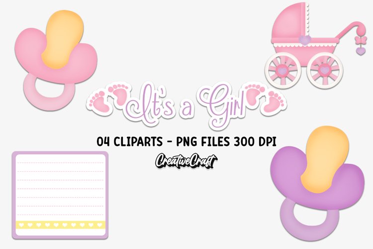 Baby Girl Clip Art, baby shower graphics, baby illustrations