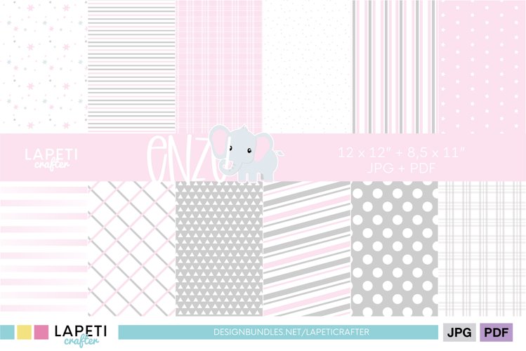 Baby Girl Digital scrapbook paper| Paper in pink colors