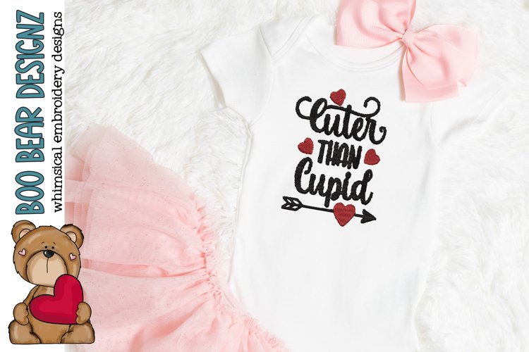 Cuter than Cupid embroidery design example image 1