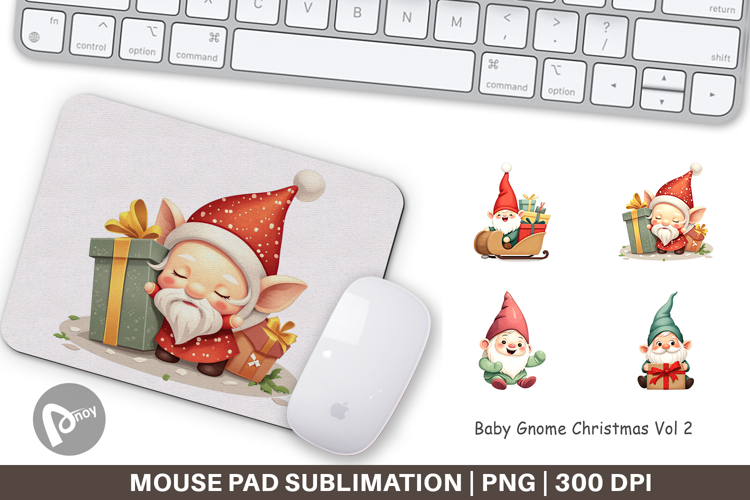 Mouse Pad Baby Gnome Christmas