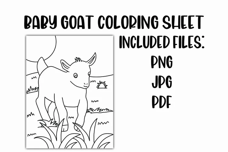 Baby Goat Coloring Sheet for Kids