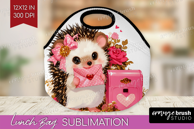 Baby Hedgehog Valentine Lunch Bag Cute Valentines Day Lunch