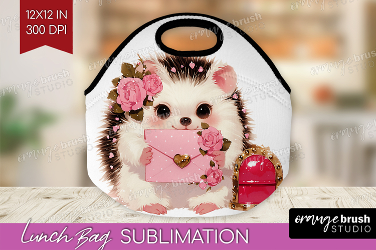 Baby Hedgehog Valentine Lunch Bag Cute Valentines Day Lunch