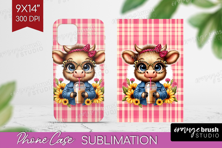 Highland Cow Phone Case PNG - Summer Case PNG Sublimation