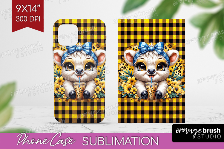 Highland Cow Phone Case PNG - Summer Case PNG Sublimation