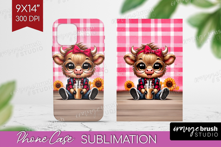 Highland Cow Phone Case PNG - Summer Case PNG Sublimation