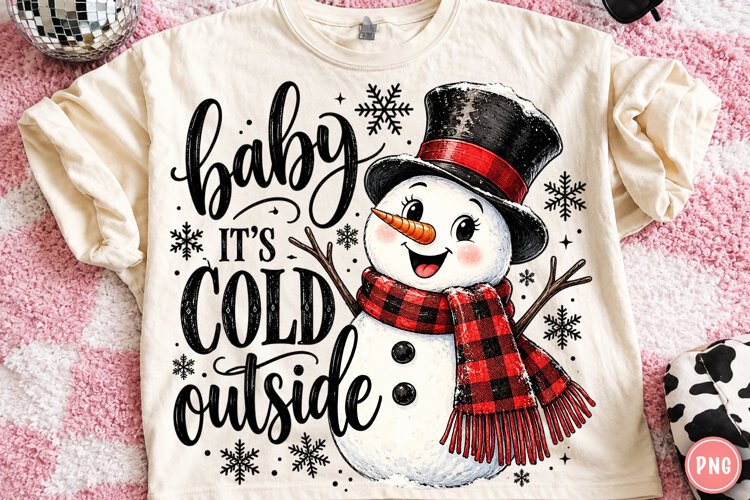 Baby It’s Cold Outside PNG, Snowman Png example image 1