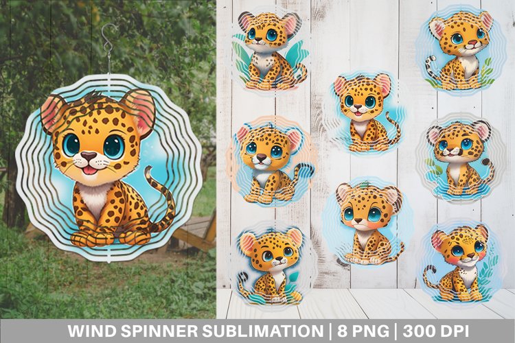 Baby Leopard Wind Spinner | Sublimation Spinner Design