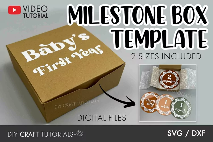 BABY MILESTONE BOX TEMPLATE - 2 Sizes included