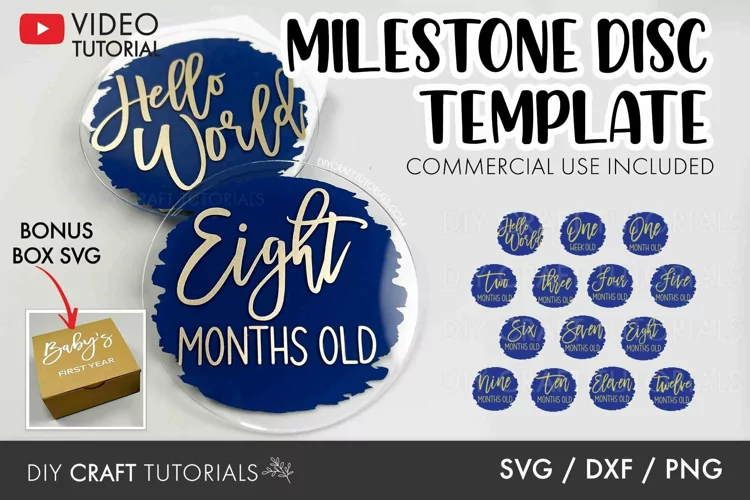 Monthly Baby Milestone SVG | Brush Stroke SVG