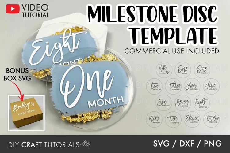 Baby Milestone SVG | Monthly Baby Milestone Discs