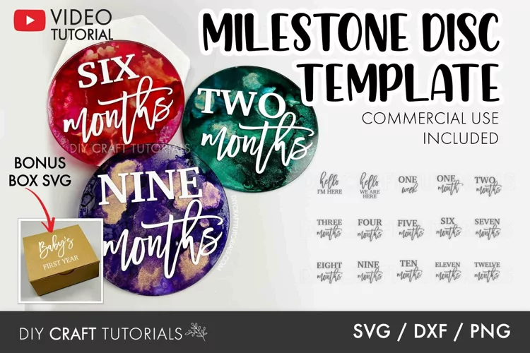 Baby Milestone SVG with Display Box