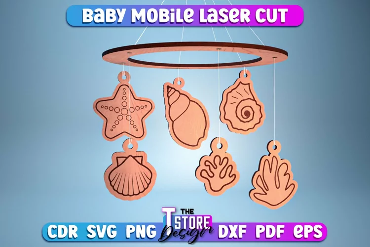 Sea Baby Mobile Laser Cut | Home Laser Cut Design | CNC File