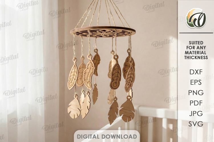 3D Baby Mobile Laser Cut. Nursery Decor SVG
