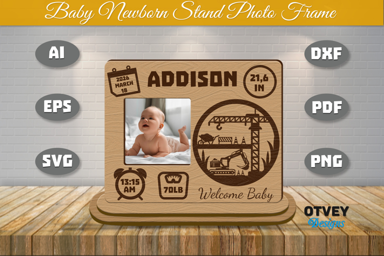 Newborn Baby Photo Frames Lasercut