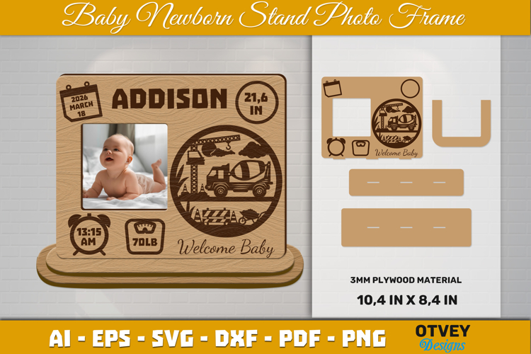 Newborn Baby Photo Frames Lasercut
