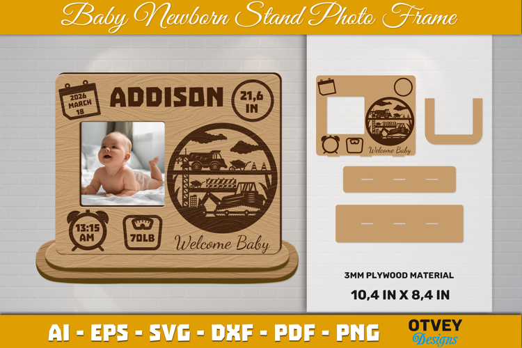 Newborn Baby Photo Frames Lasercut