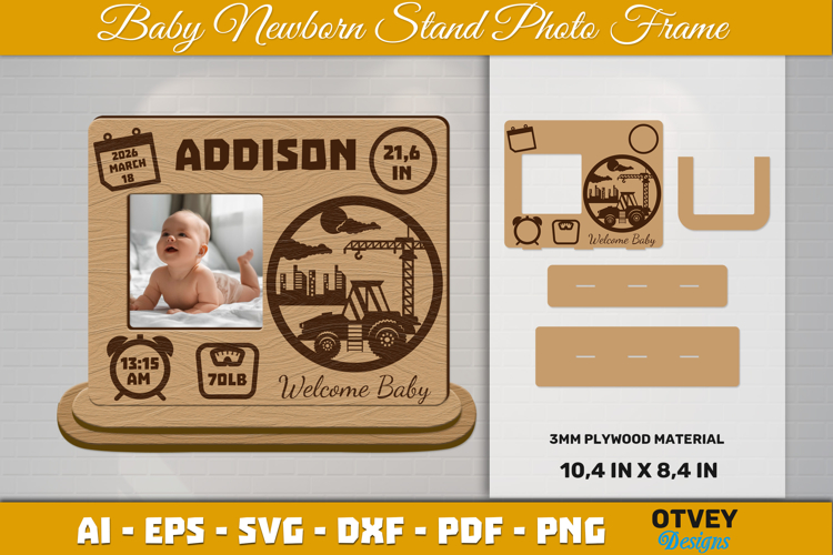 Newborn Baby Photo Frames Lasercut