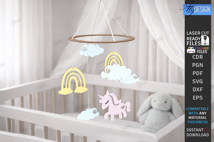Baby Nursery Mobile Laser Cut | Newborn SVG | Nursery Decor