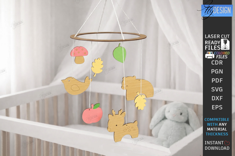 Baby Nursery Mobile Laser Cut | Newborn SVG | Nursery Decor