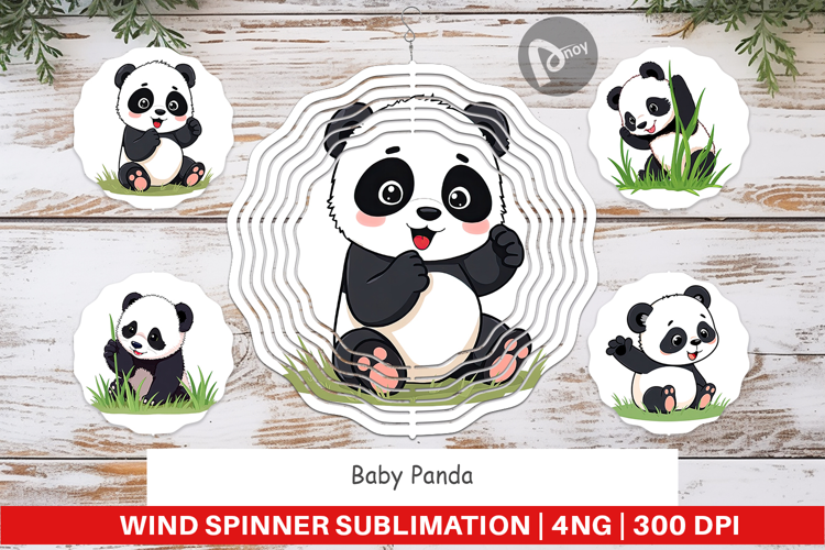 Wind Spinner Cute Baby Panda