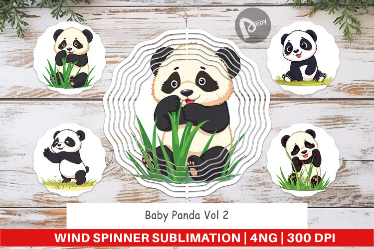 Wind Spinner Cute Baby Panda example image 1