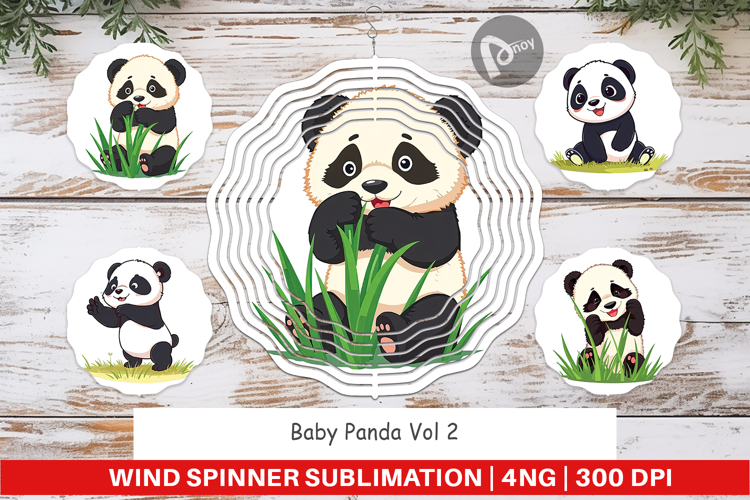 Wind Spinner Cute Baby Panda