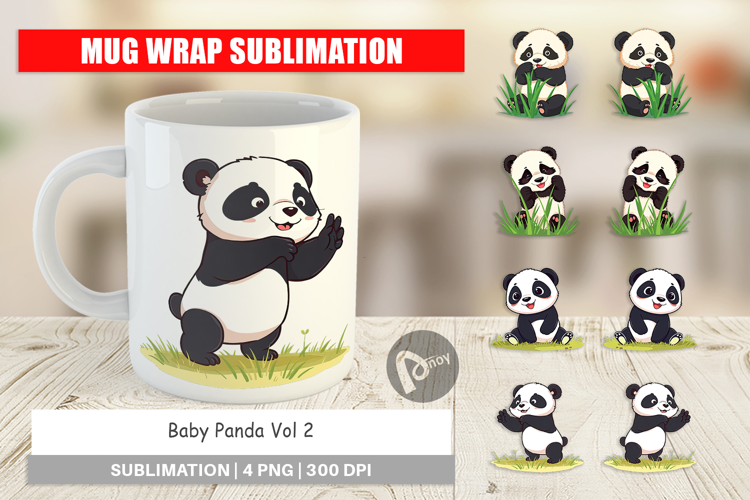 Mug Wrap Cute Baby Panda