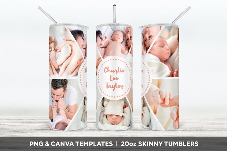 Baby Photo Collage Tumbler Design for Sublimation PNG