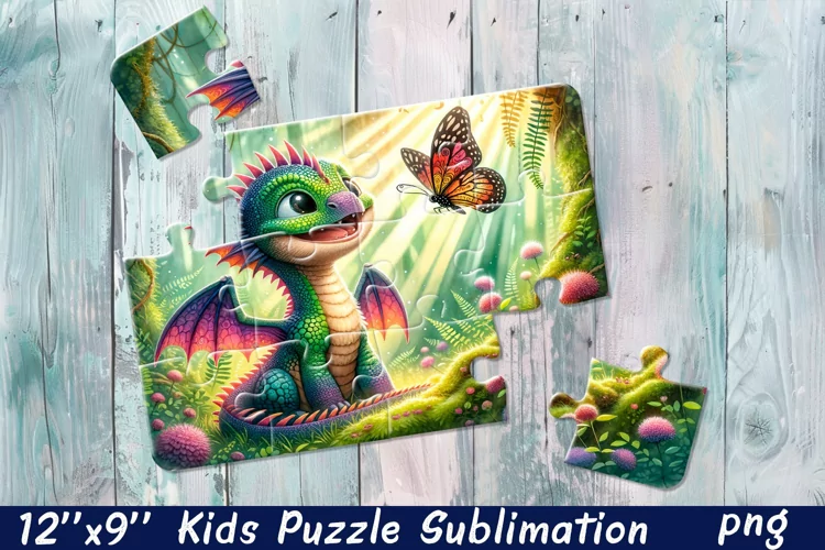 Kids puzzle | Puzzle sublimation, baby dragon