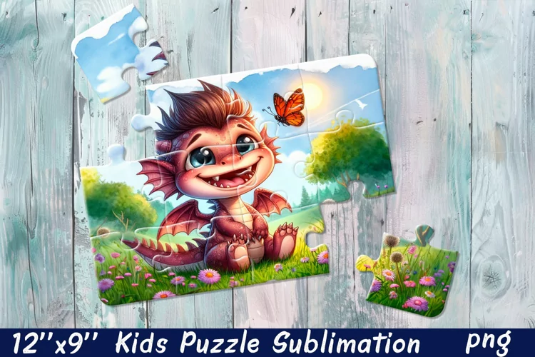 Kids puzzle | Puzzle sublimation, baby dragon