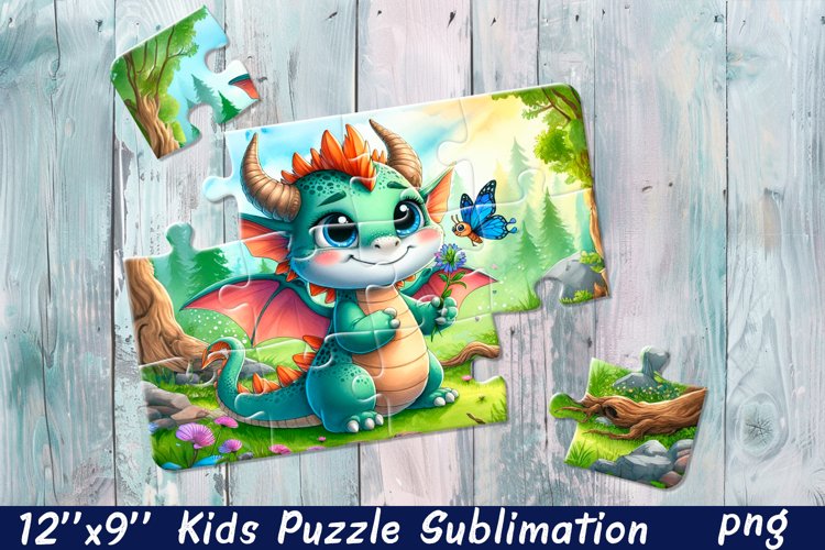 Kids puzzle | Puzzle sublimation, baby dragon