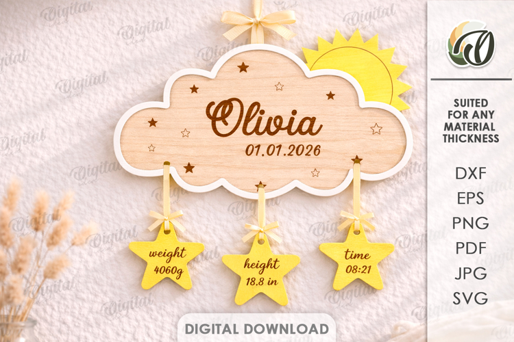 Baby Birth Stats SVGs Image 6