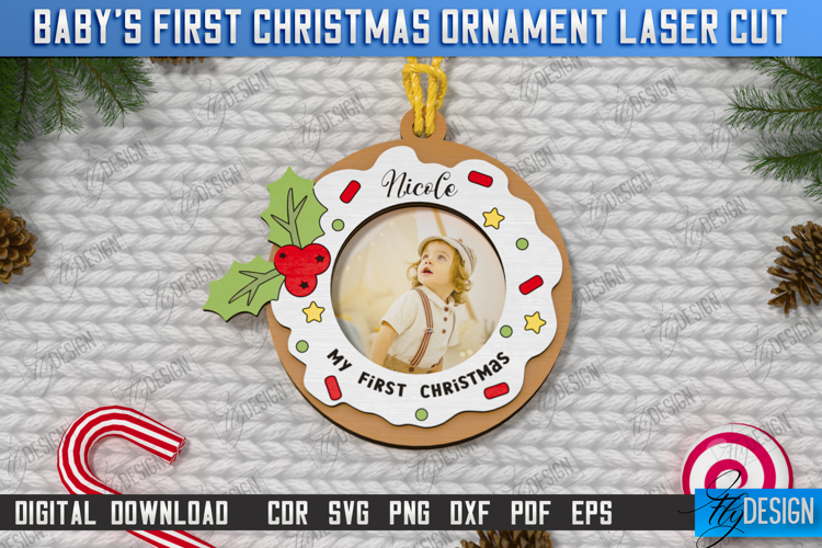 Babys First Christmas Ornament Laser Cut|Christmas Tree Toy