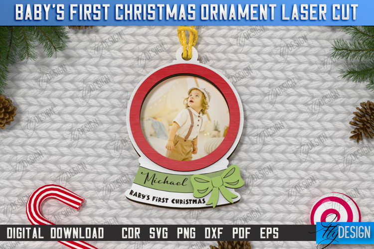 Babys First Christmas Ornament Laser Cut|Christmas Tree Toy