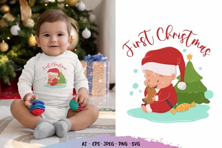 Baby Santa Illustration