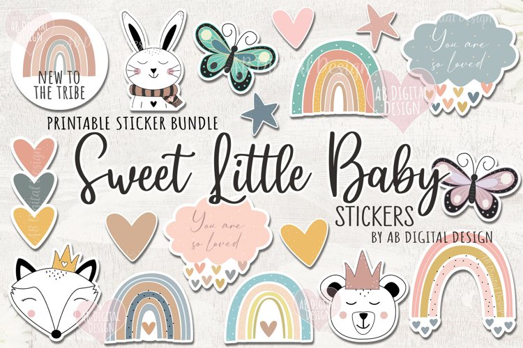 Printable Baby Scrapbook Stickers, Baby Journal