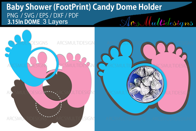 Baby Shower footprint candy dome