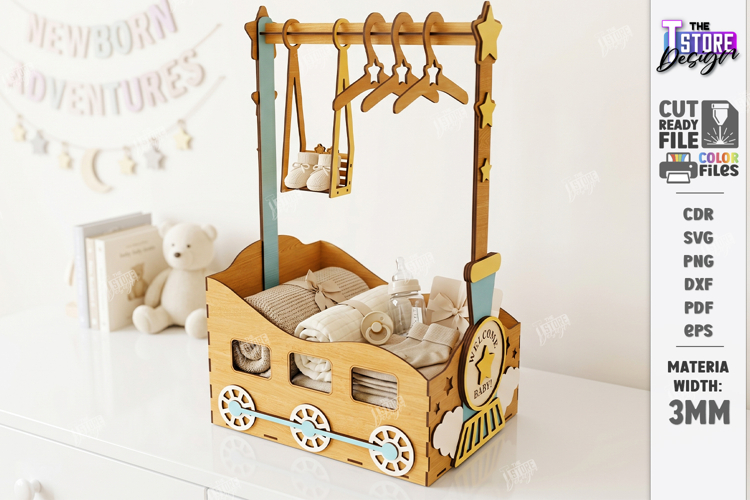 Baby Shower Closet Crate Laser Cut | Nursery Basket Laser