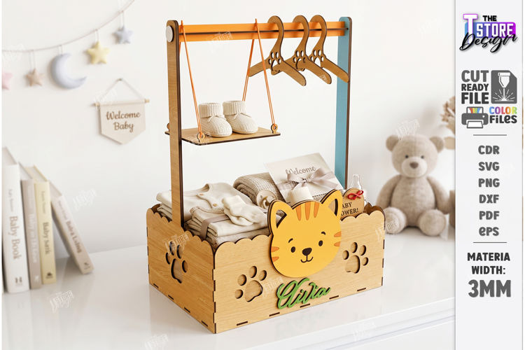 Baby Shower Closet Crate Laser Cut | Nursery Basket Laser
