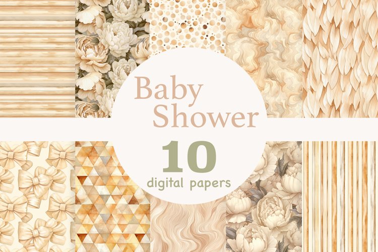 Baby Shower Digital Paper Nursery Pattern Set