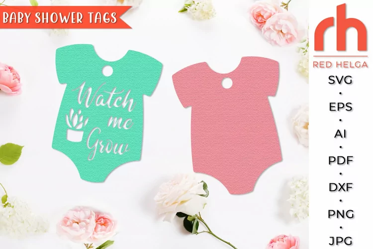 Watch Me Grow SVG, Baby Gift Tag Cut File, Baby Shower Label