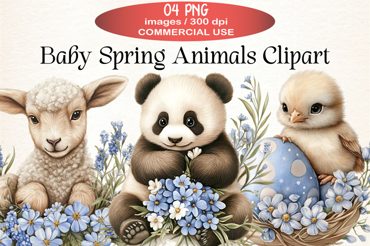 Baby Spring Animals Clipart PNG
