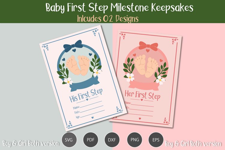 Baby first step milestone card example image 1