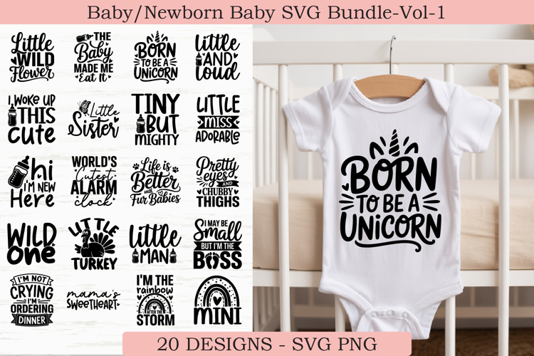 Cute Baby SVG Bundle | Baby Milestones & Shower Designs