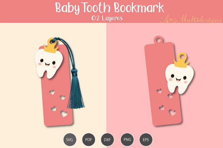 Baby Tooth Bookmark SVG example image 1
