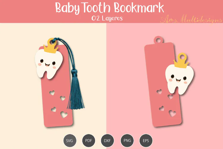 Baby Tooth Bookmark SVG