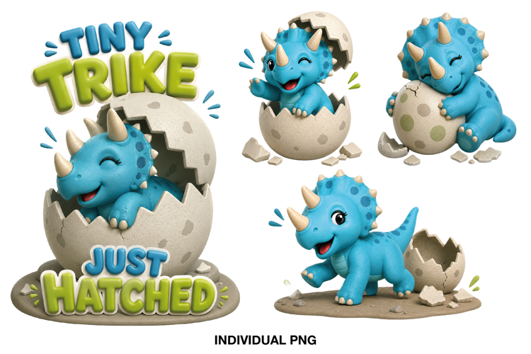 Baby Triceratops PNG for Kids Shirts and Baby Bodysuits