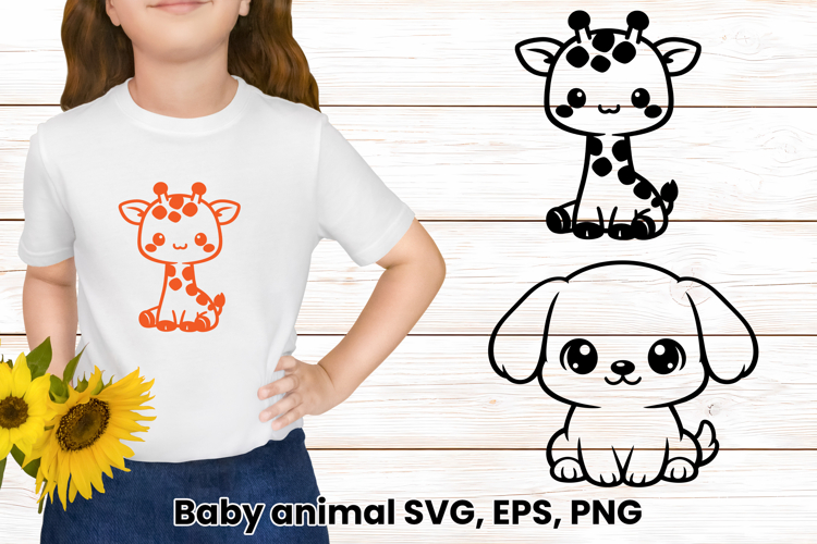 Cute baby animal SVG | Animal silhouette SVG design